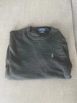 Mörkgrå stickad Ralph Lauren tröja - Tunn stickad Ralph Lauren tröja i ett mycket bra skick, endast använd ca 3 gånger. Storlek M men passar även S. Priset är som alltid diskuterbart! Hör av er vid frågor.
