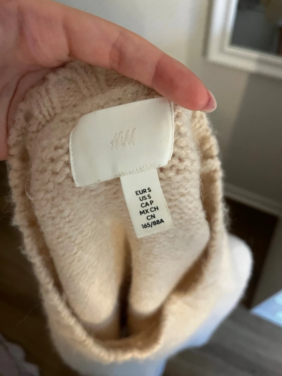 Beige oversized stickad tröja - 2