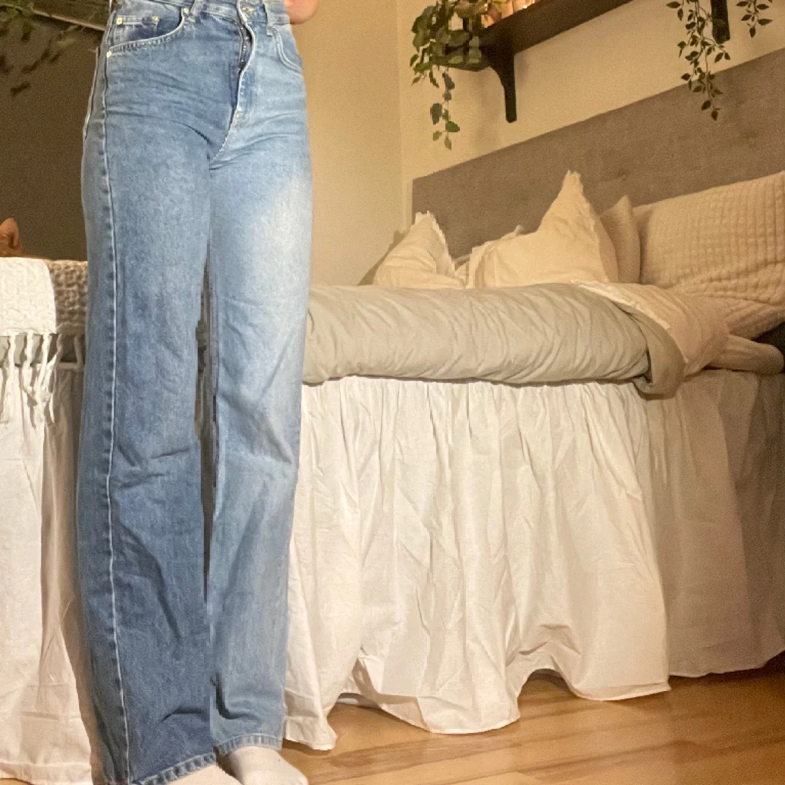 Tvåfärgade midwaist straight jeans från Pull&Bear