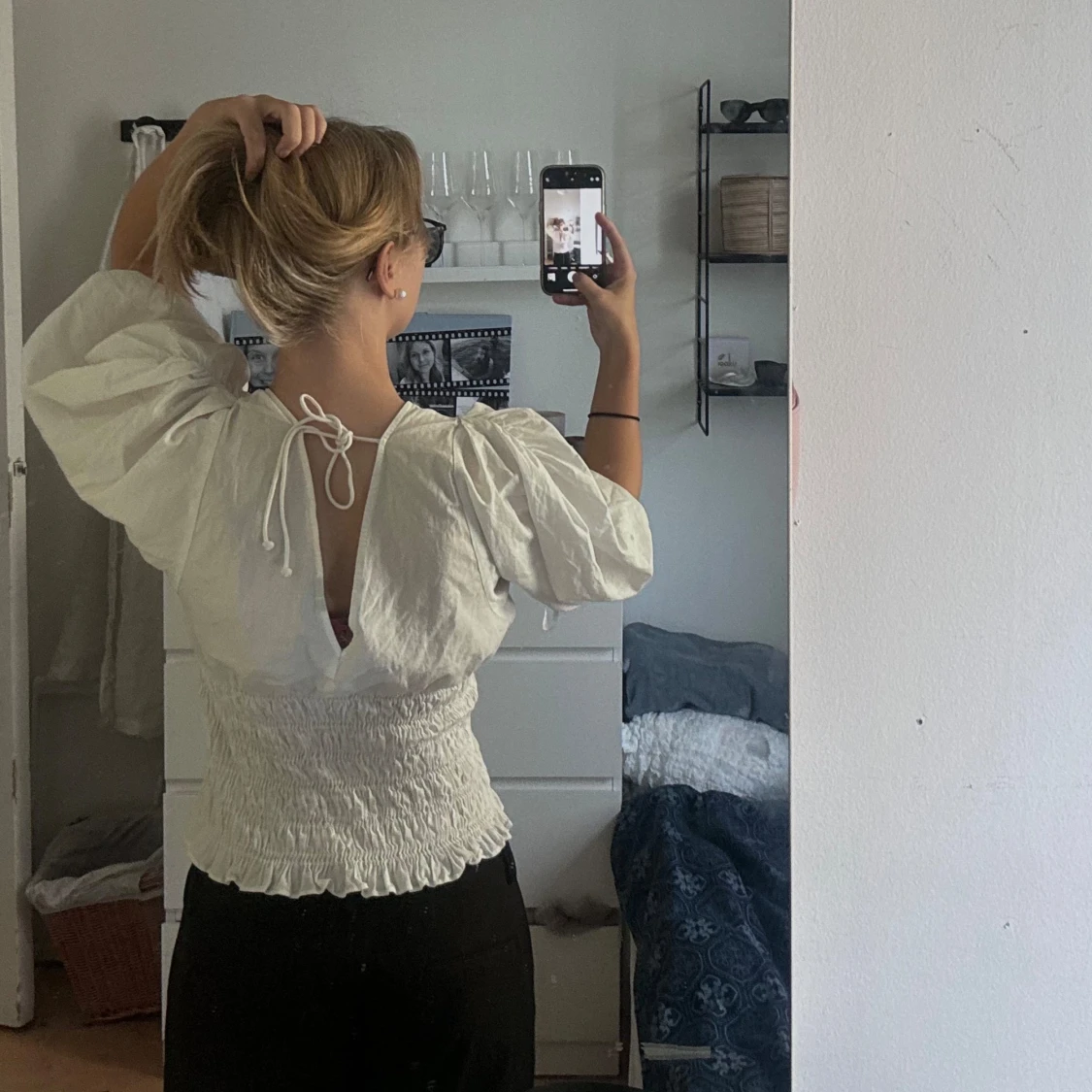 Topp med puffärmat - 90