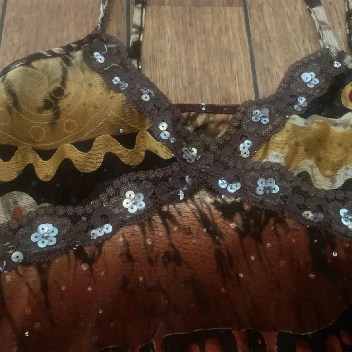 glitter mesh linne topp - 90