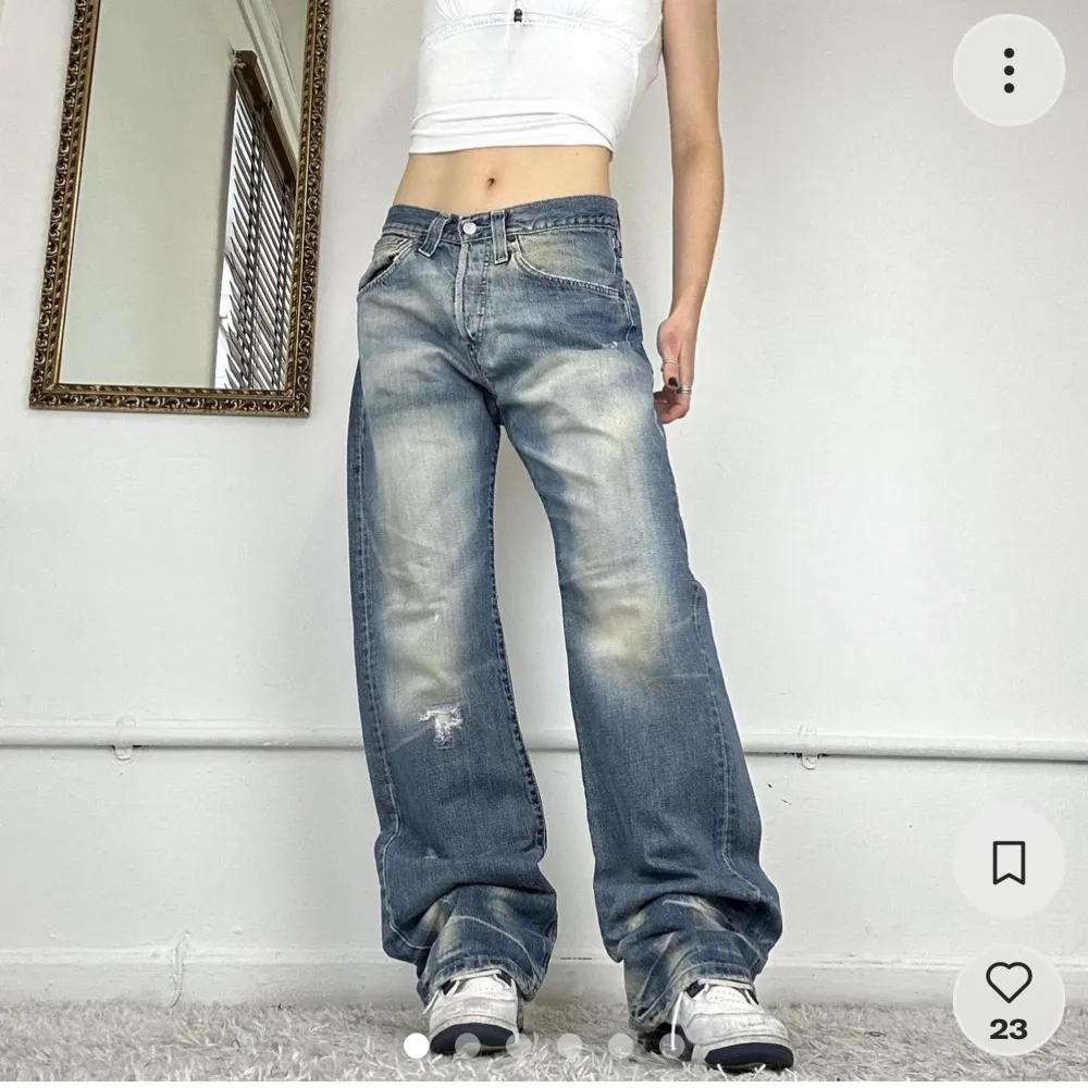 vintage levi’s jeans aldrig använda midja 78 innerben 86. Jeans & Byxor.