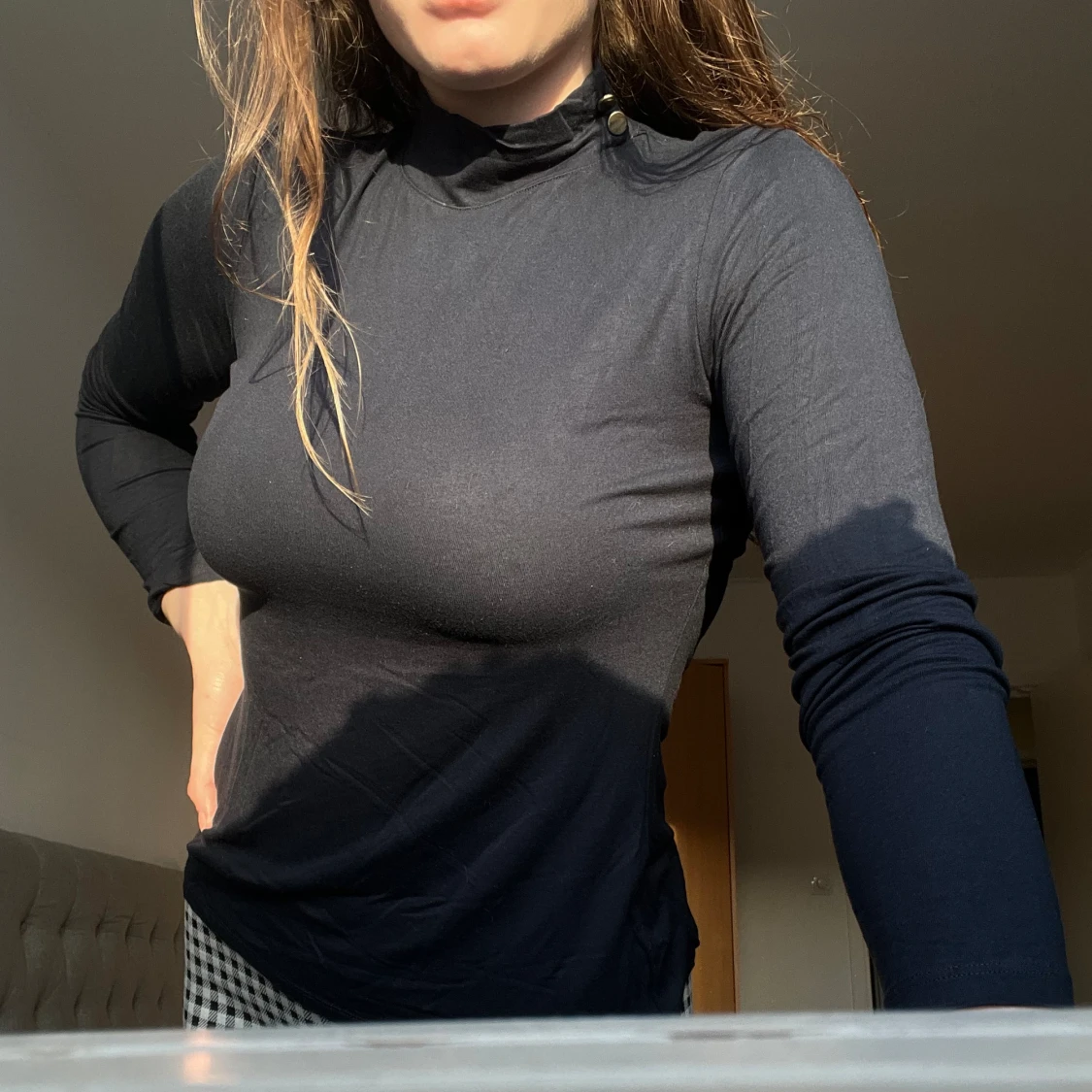 Marinblå Halvpolo med knappar - 91