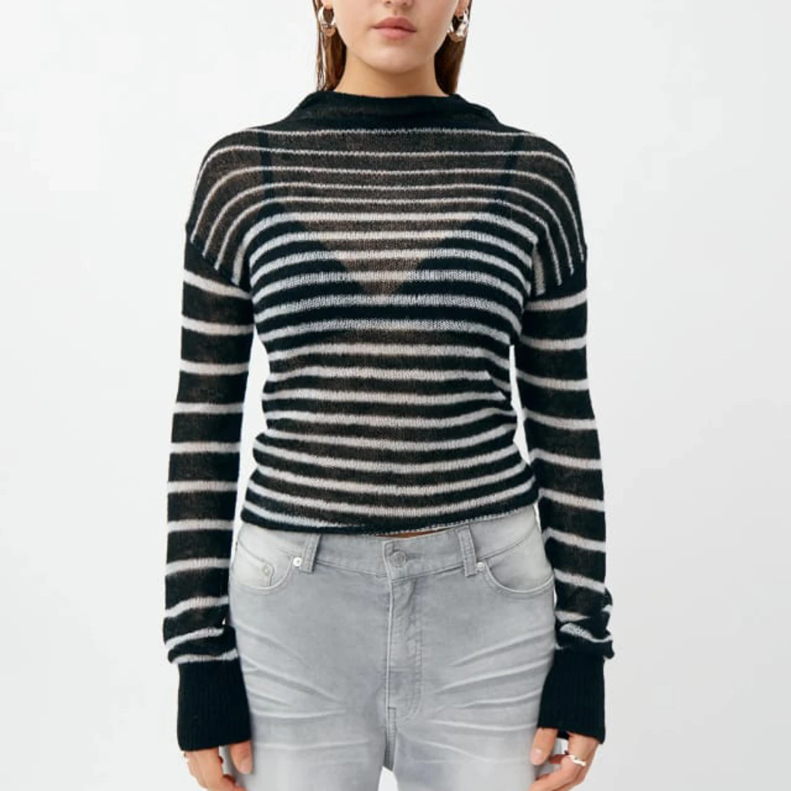 Weekday randig stickad topp - 90