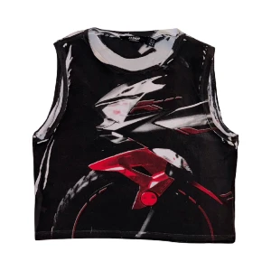 Topp - Svart/röd racer topp från jaded london med tryck av motorcykel. Använd en gång då den var för stor för mig. 