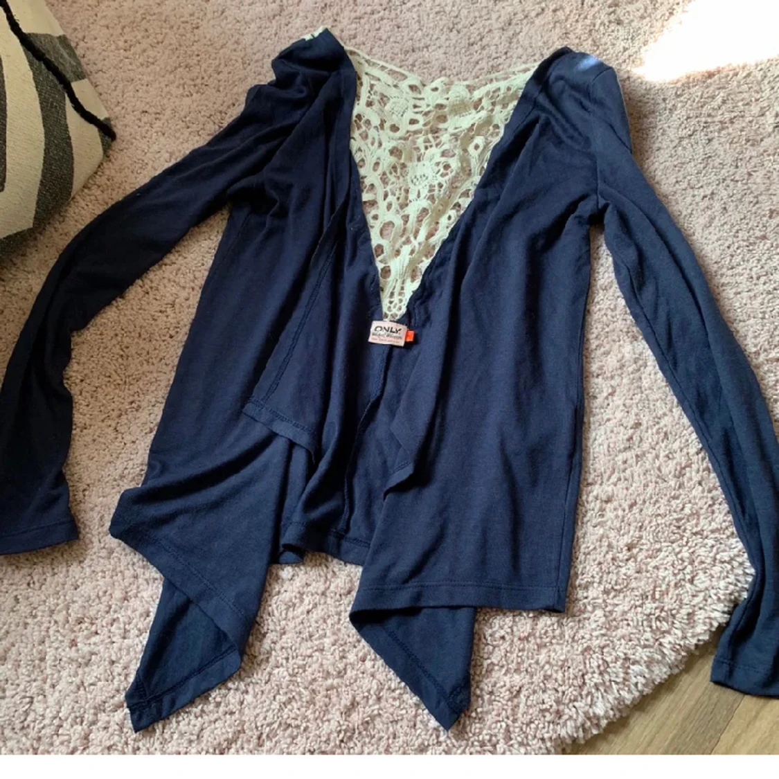 Kofta spets blå S only top tröja öppen vacker - 91