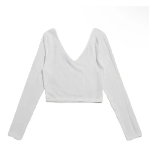 Ribbad top - • Oanvänd  • Small passform med lätt stretch • Lång ärm   • Material: polyester, viskos, Spandex     Produktmått:   • Axel: 35.5  • Längd: 42,2  • Armlängd: 60.2  • Byst: 86