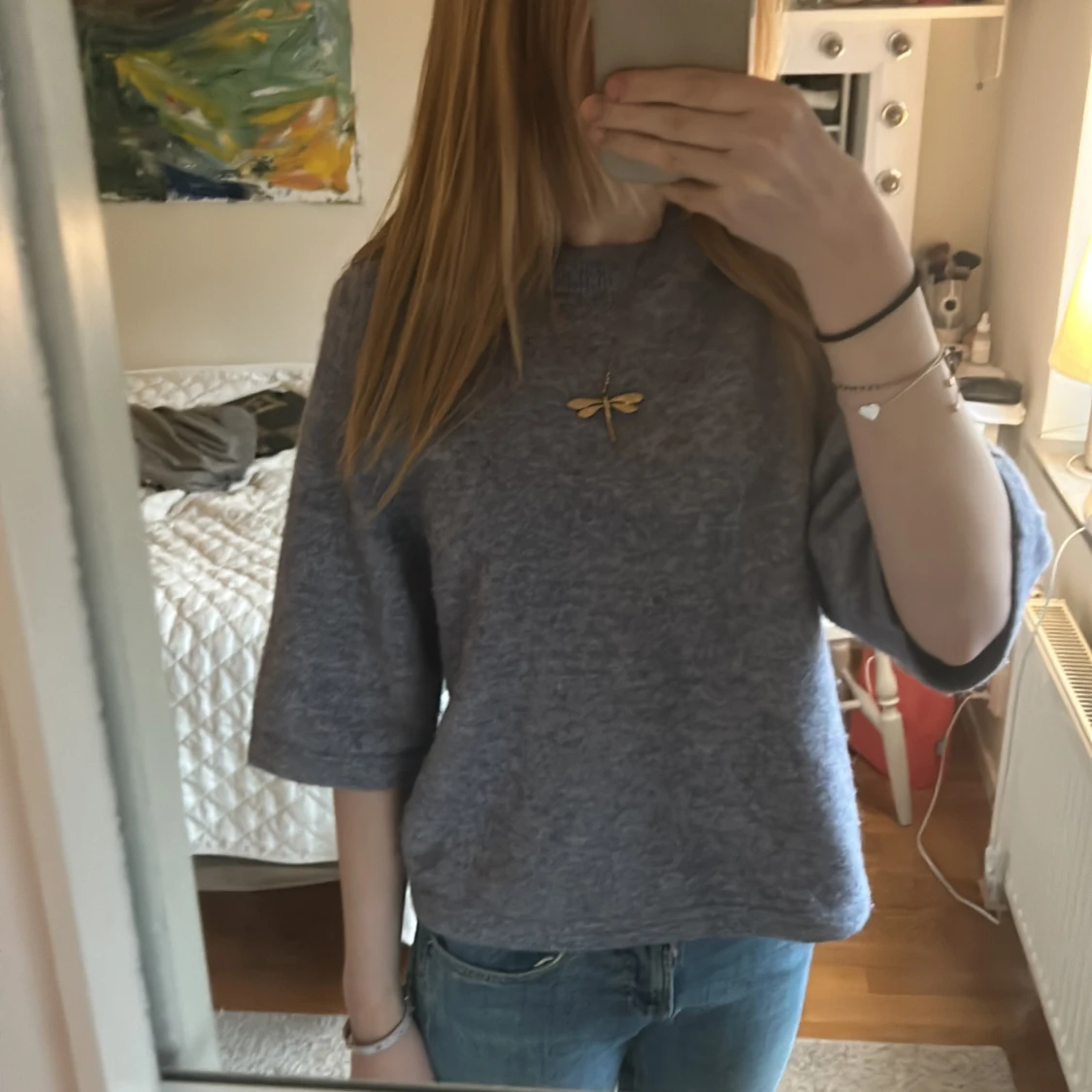 Trrekvartstickad tröja 