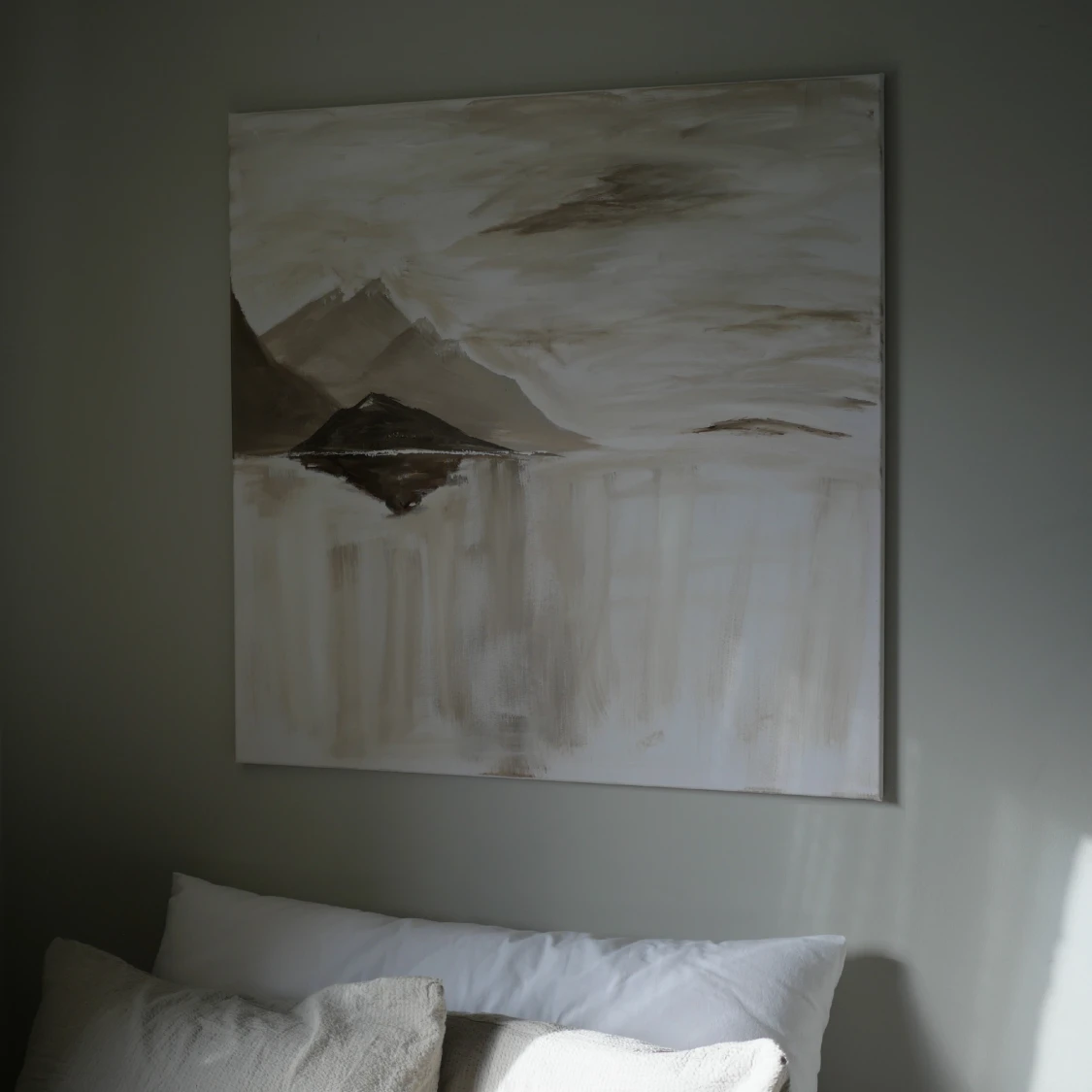 beige landskap tavla - 90