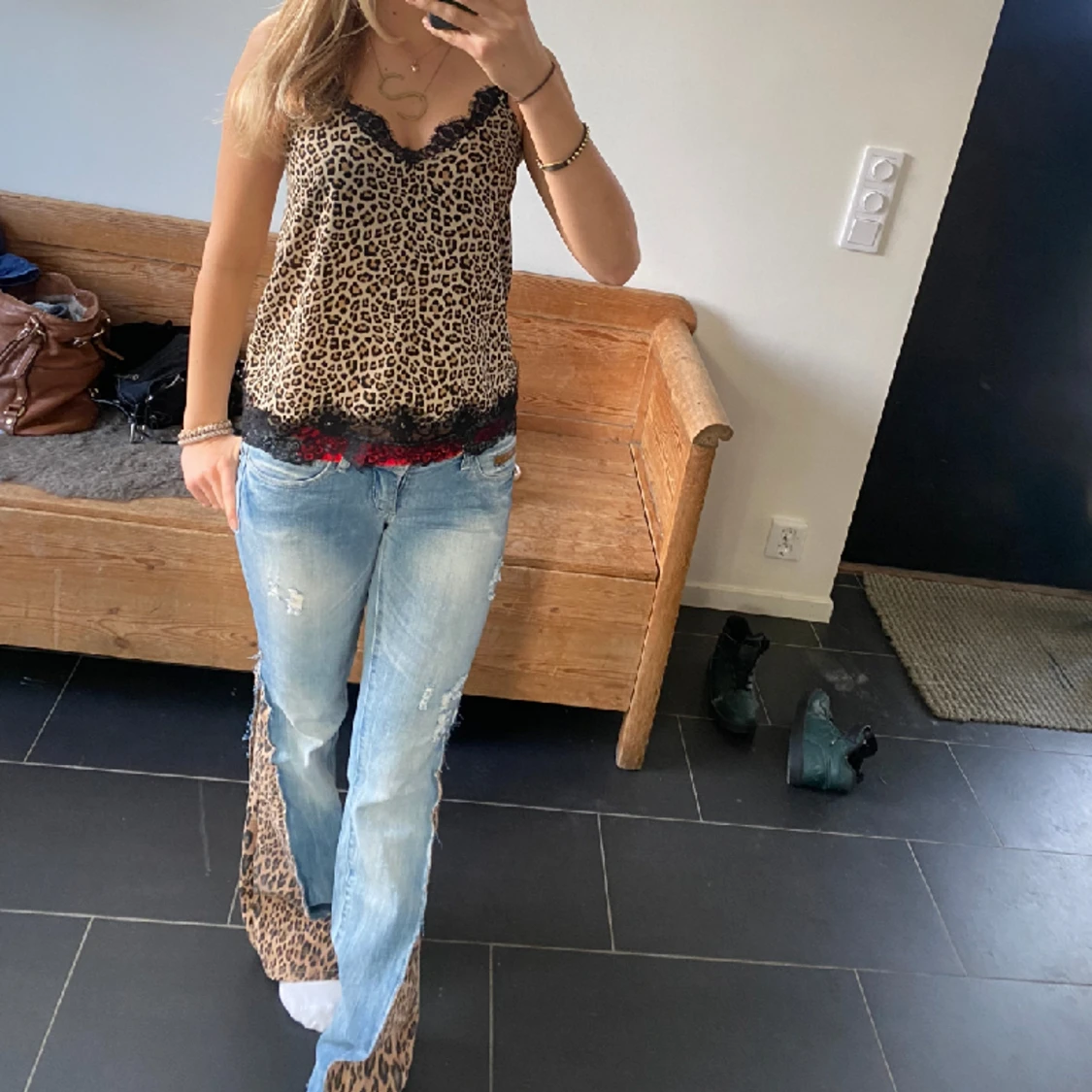 Leopardmönstrad topp - 90