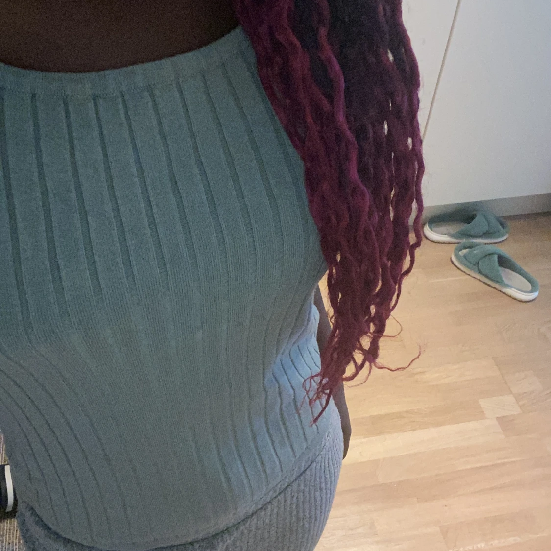 sage green linne/topp - 90