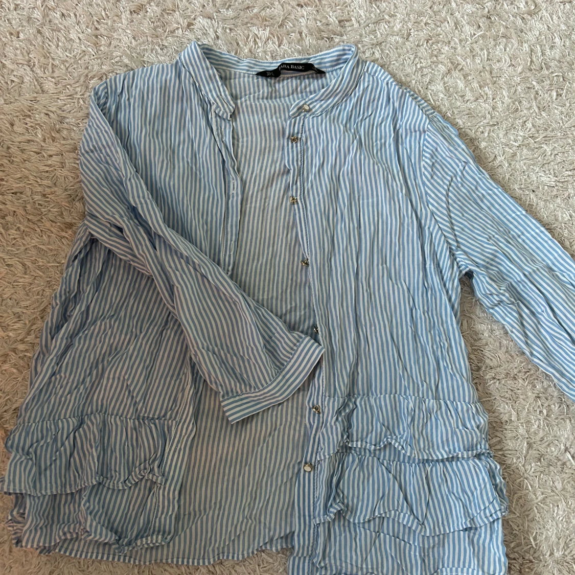 Blå randig kofta  - 90