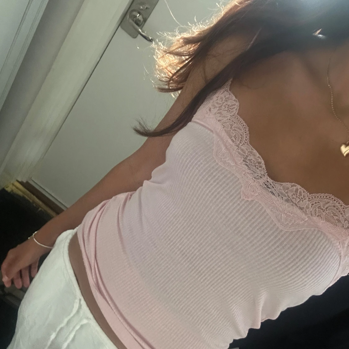 Rosa spets linne - 91