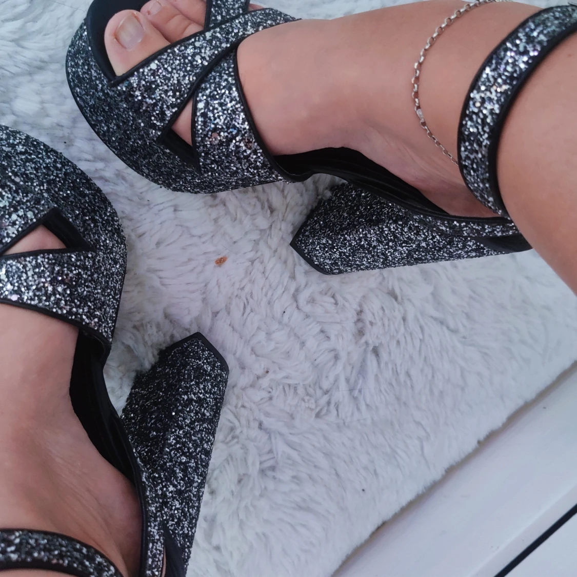 Glitter platåformskor 15cm  - 90