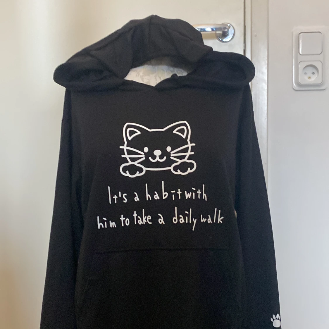 Svart katt hoodie