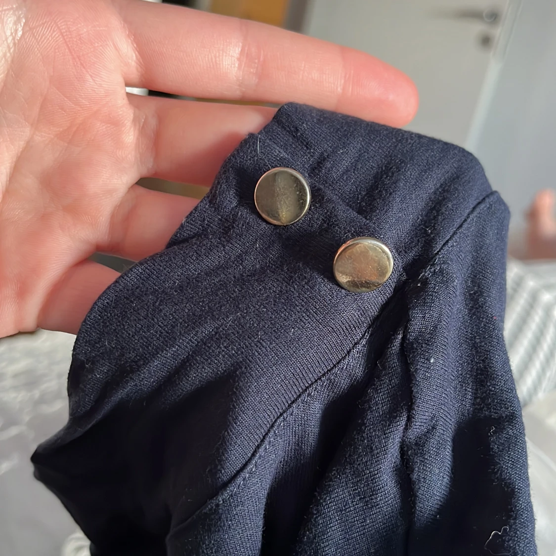 Marinblå Halvpolo med knappar - 93