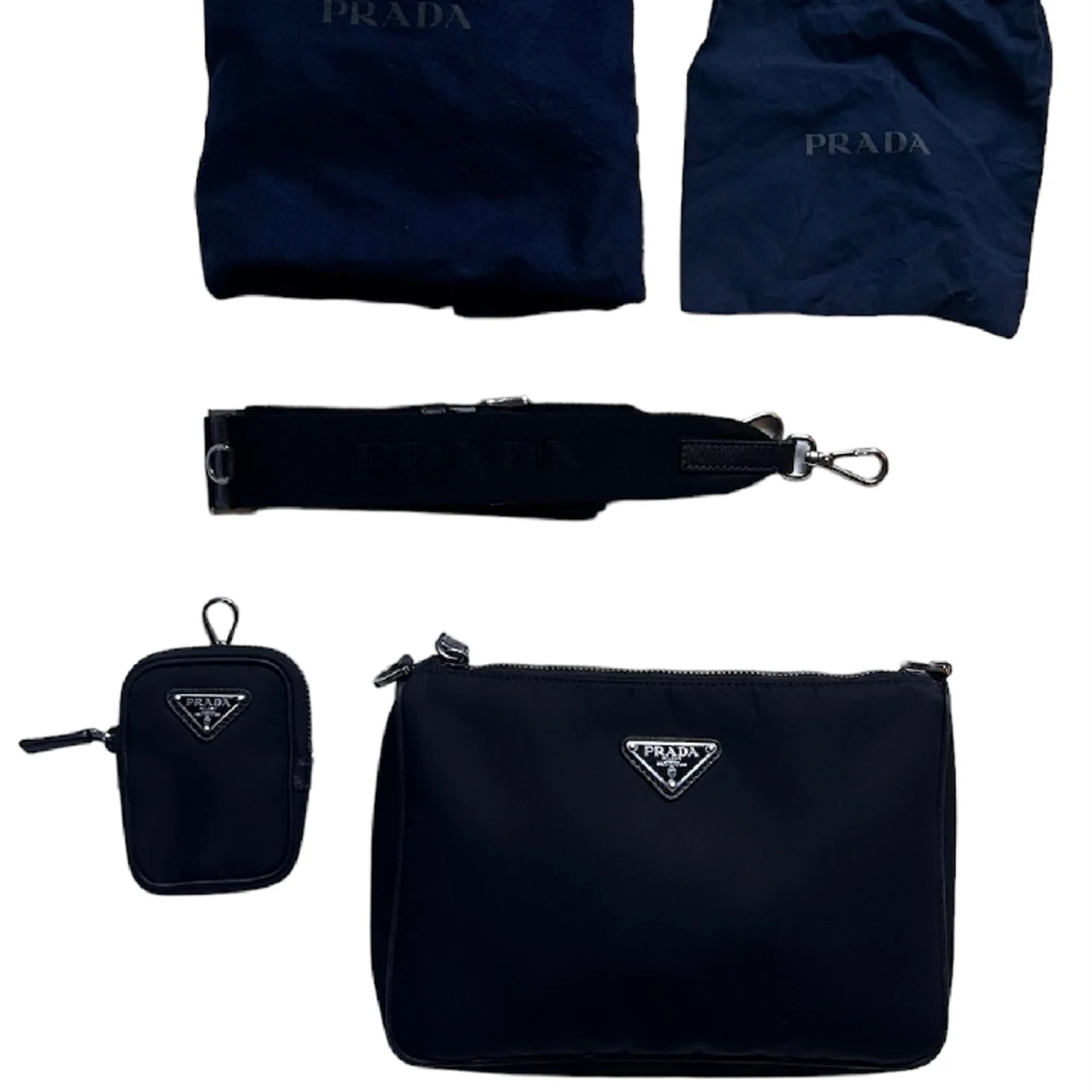 Prada Re-Nylon och Saffiano axelväska