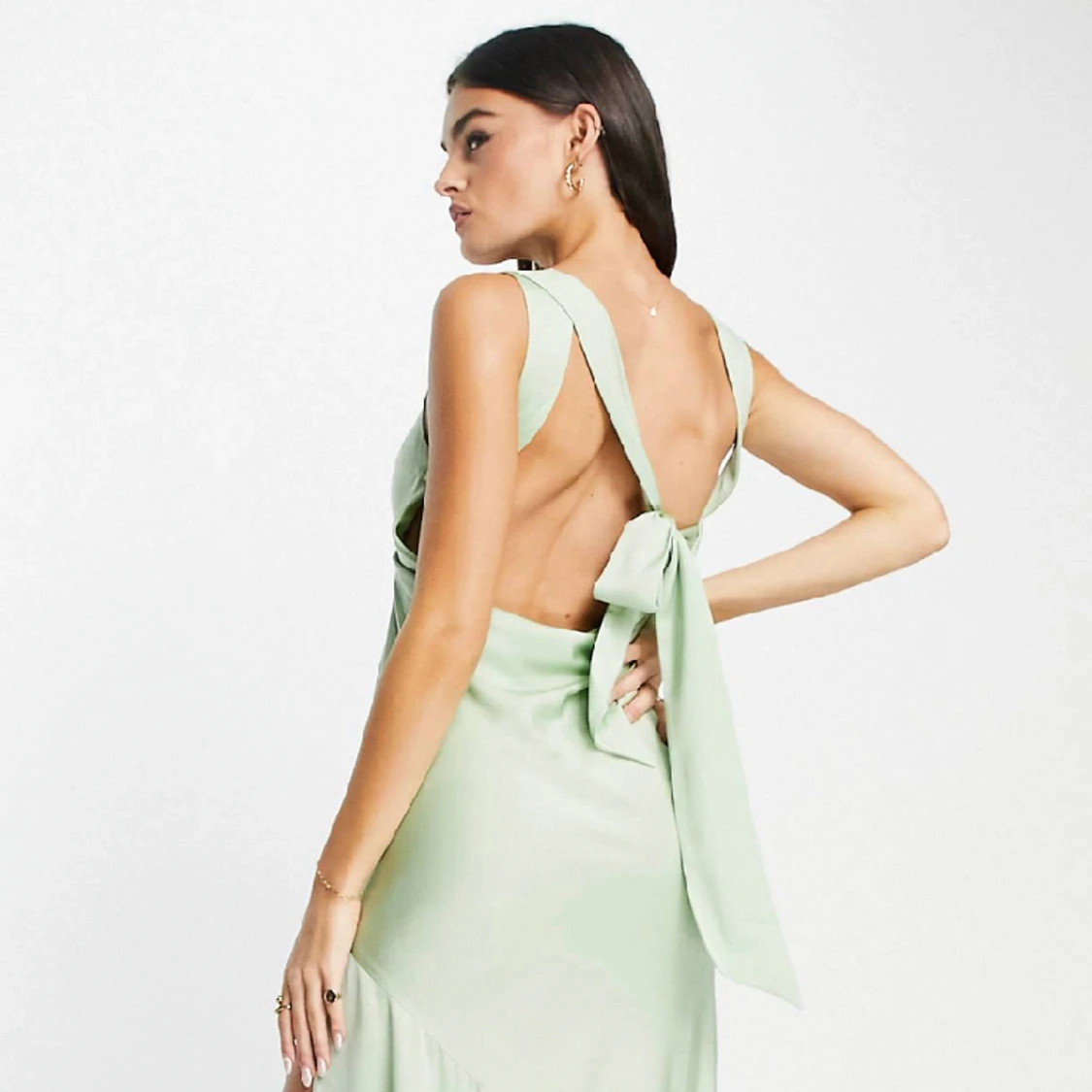 Balklänning grön satin - 90