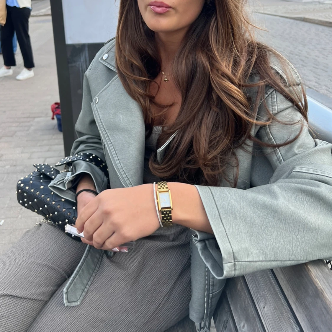 ”Grön” skinnjacka