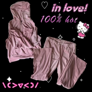 Rosa velour tracksuit!  - En jättesöt tracksuit i velour som jag nu säljer då den aldrig kommer till användning! Hela sättet är i jättefint skick, inga defekter.  Båda delarna är i Stl XL!  Skriv innan ni köper eller om ni har några frågor! Pris går alltid att diskutera! 😊💕 