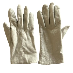 White leather gloves / Läderhanskar  - Vintage vita läderhandskar storlek 7 1/2