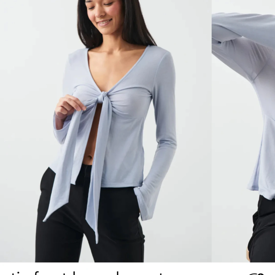 Ljus blå knyt tröja 