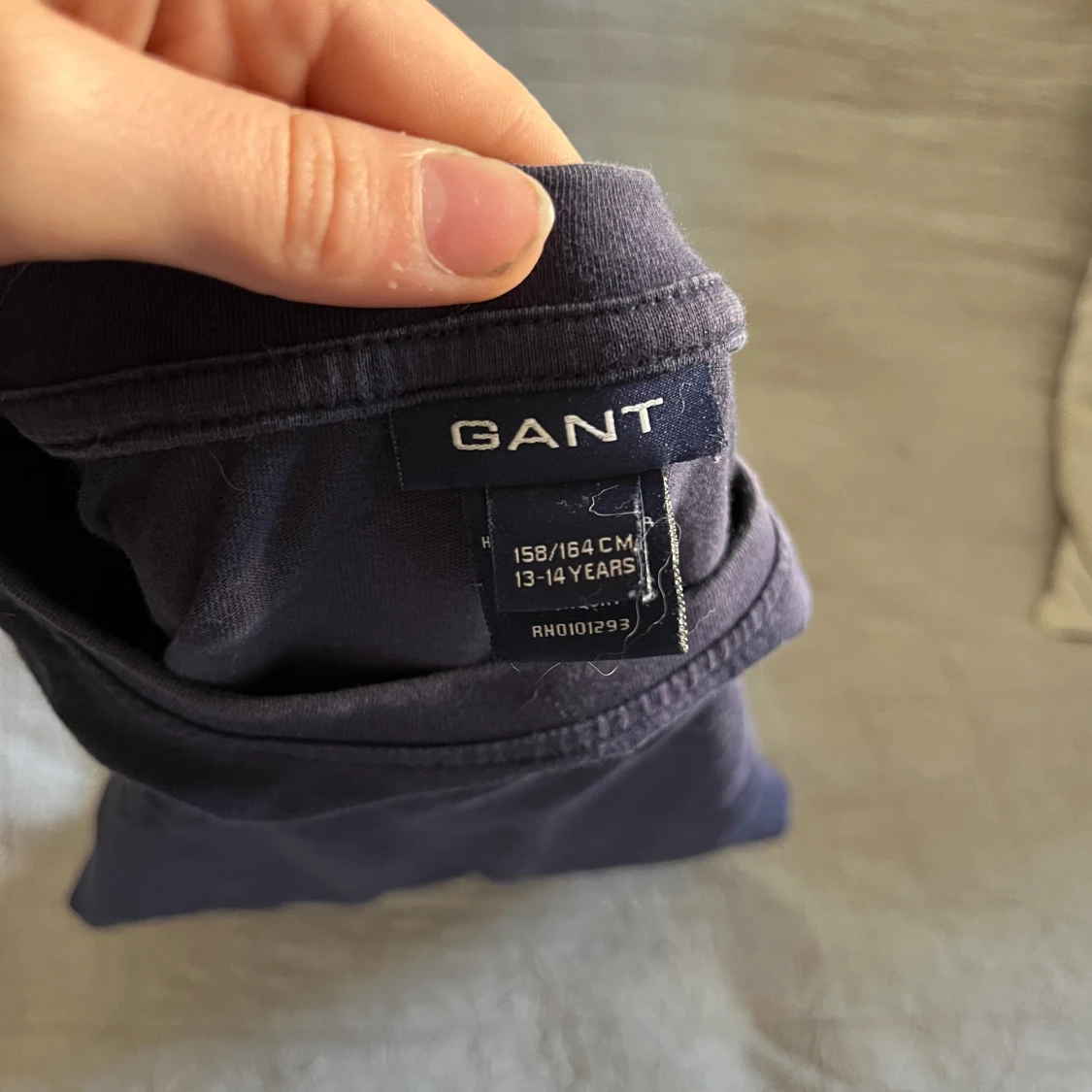 marinblå långärmad gant tröja - 91