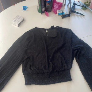 Svart genomskinlig grlittrig tröja - Genomskinlig och glittrig tröja. Perfekt med ett linne eller en bandå under!