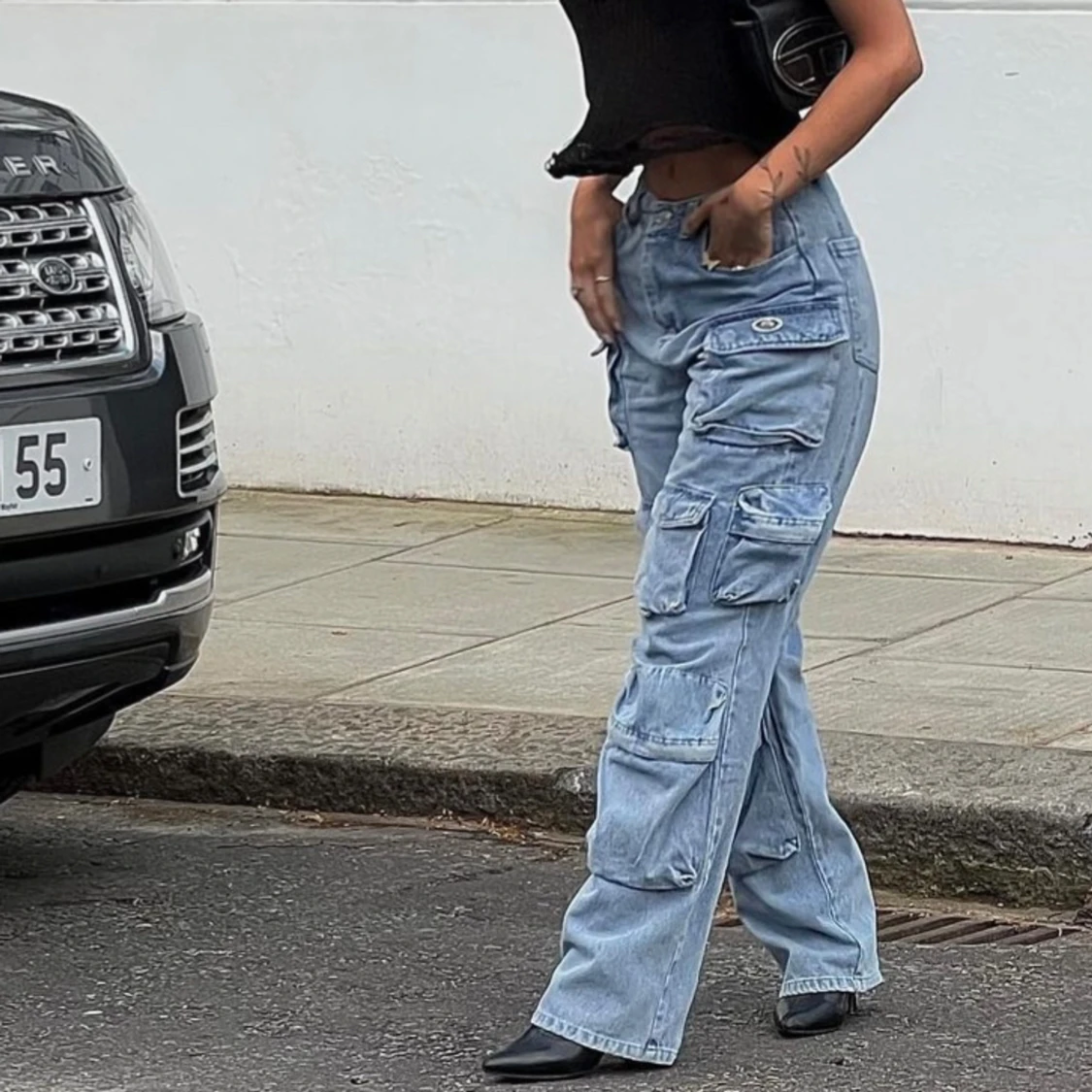 Intresse koll cargo byxa jeans