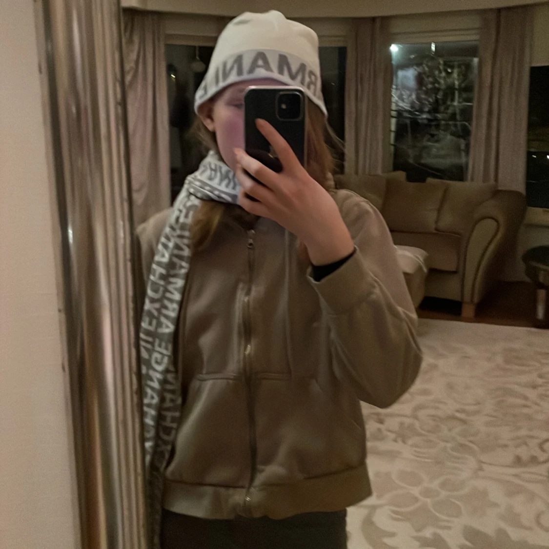 Armani Exchange set mössa och halsduk - 90