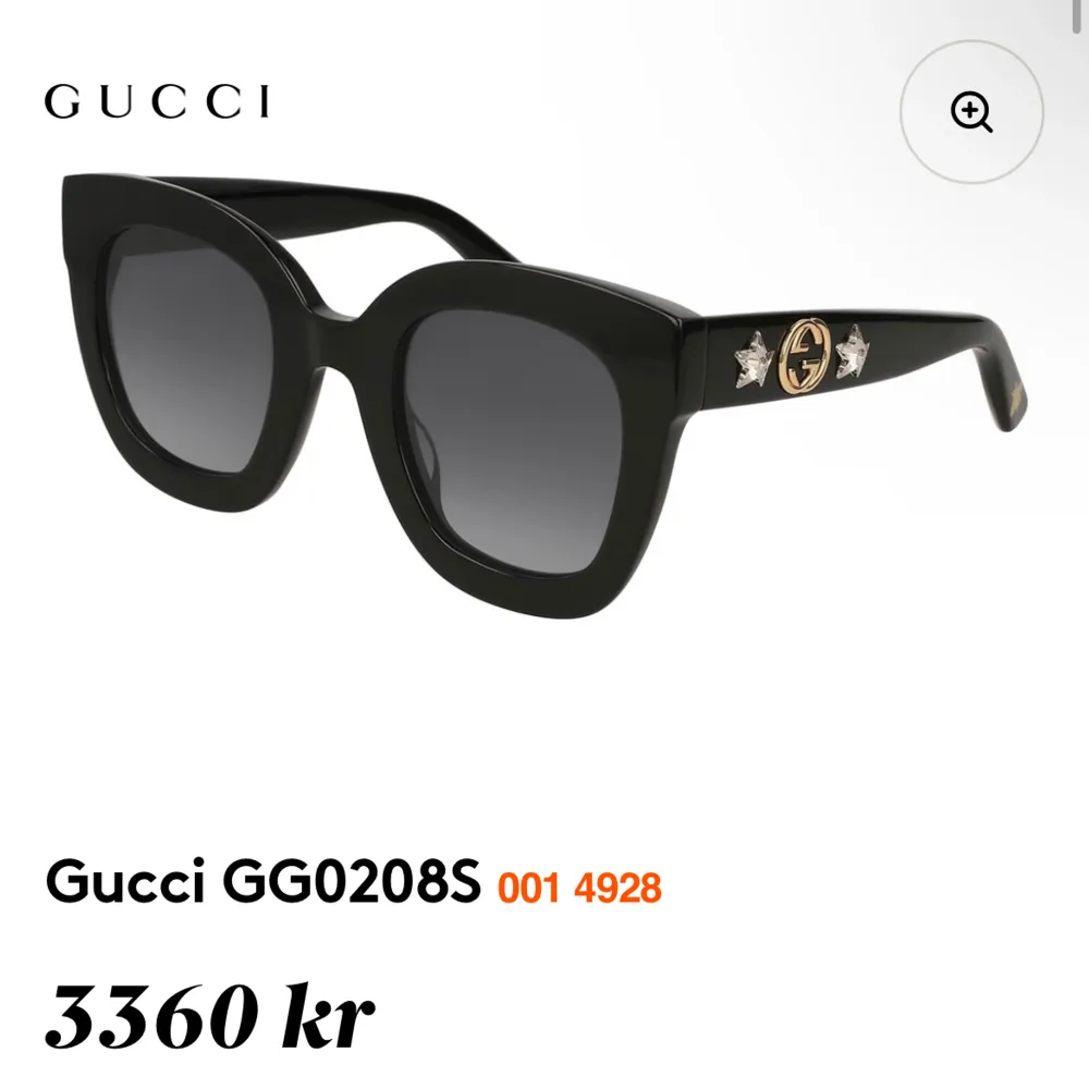 Solgalsögon från Gucci, aldrig använda!  Kvitto, förpackning finns kvar!  Inget slitage  Nypris 3360kr Köpta på Gucci 2023. Accessoarer.