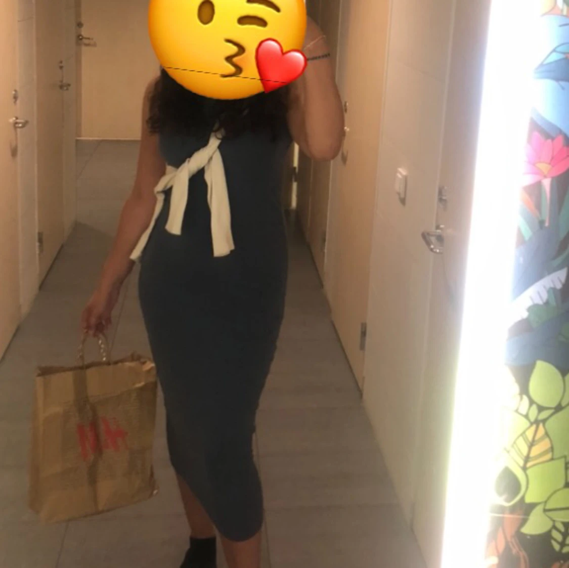 Blå midi klänning  - 90