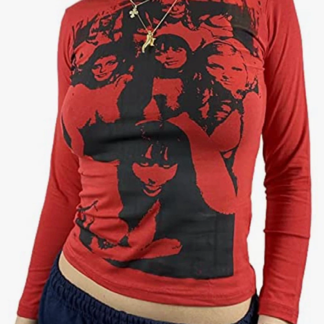 Långärmad grafisk tröja