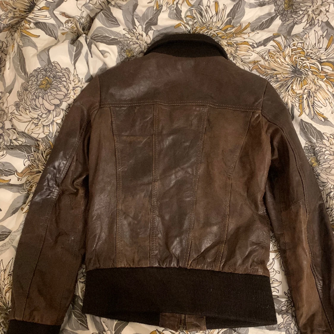 Brun fejk  läder jacka  - 90