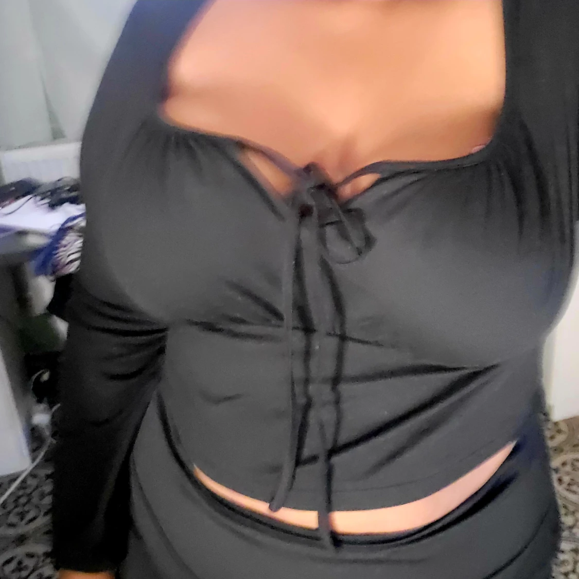 Svart långärmad topp - 91