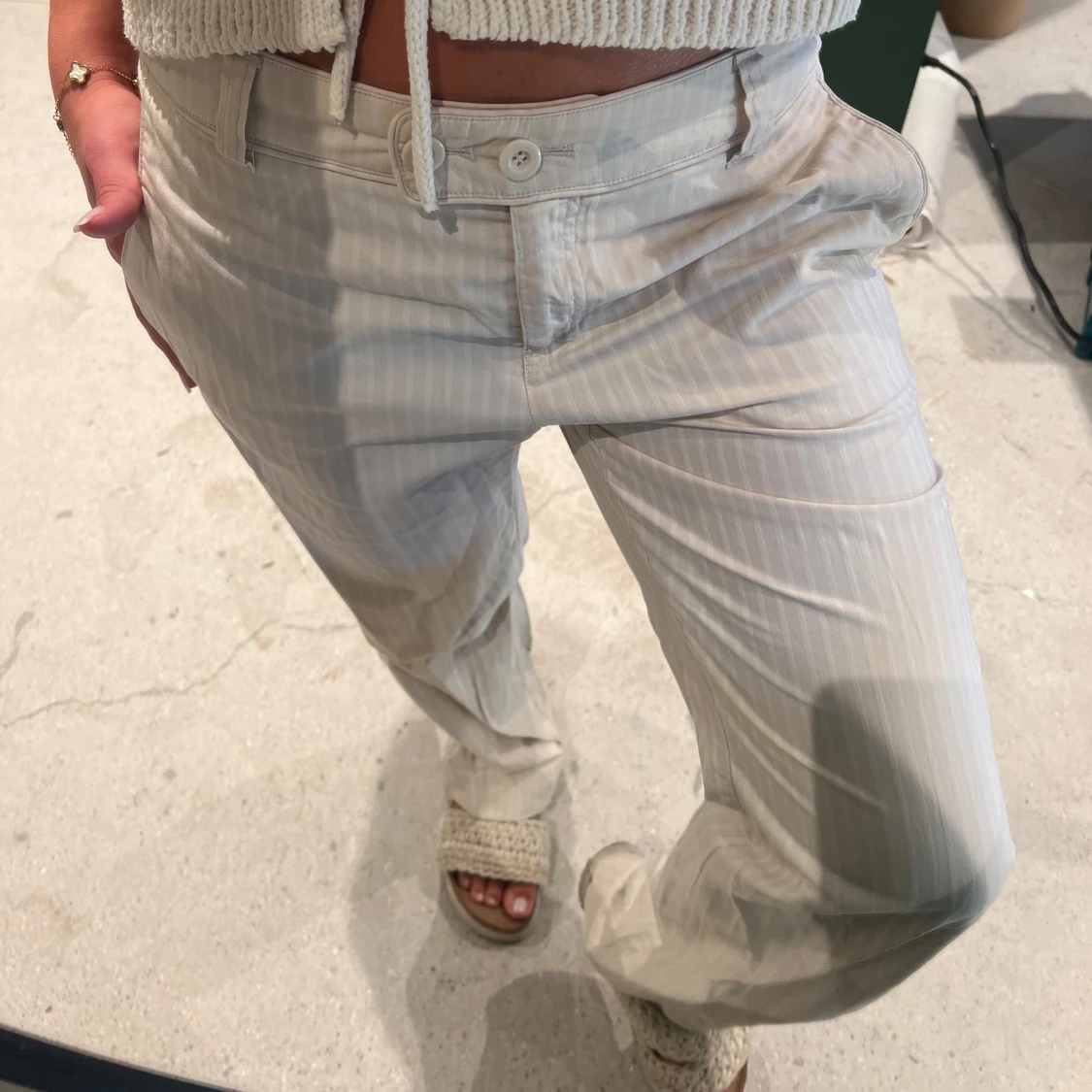 Randiga kostymbyxor - 90