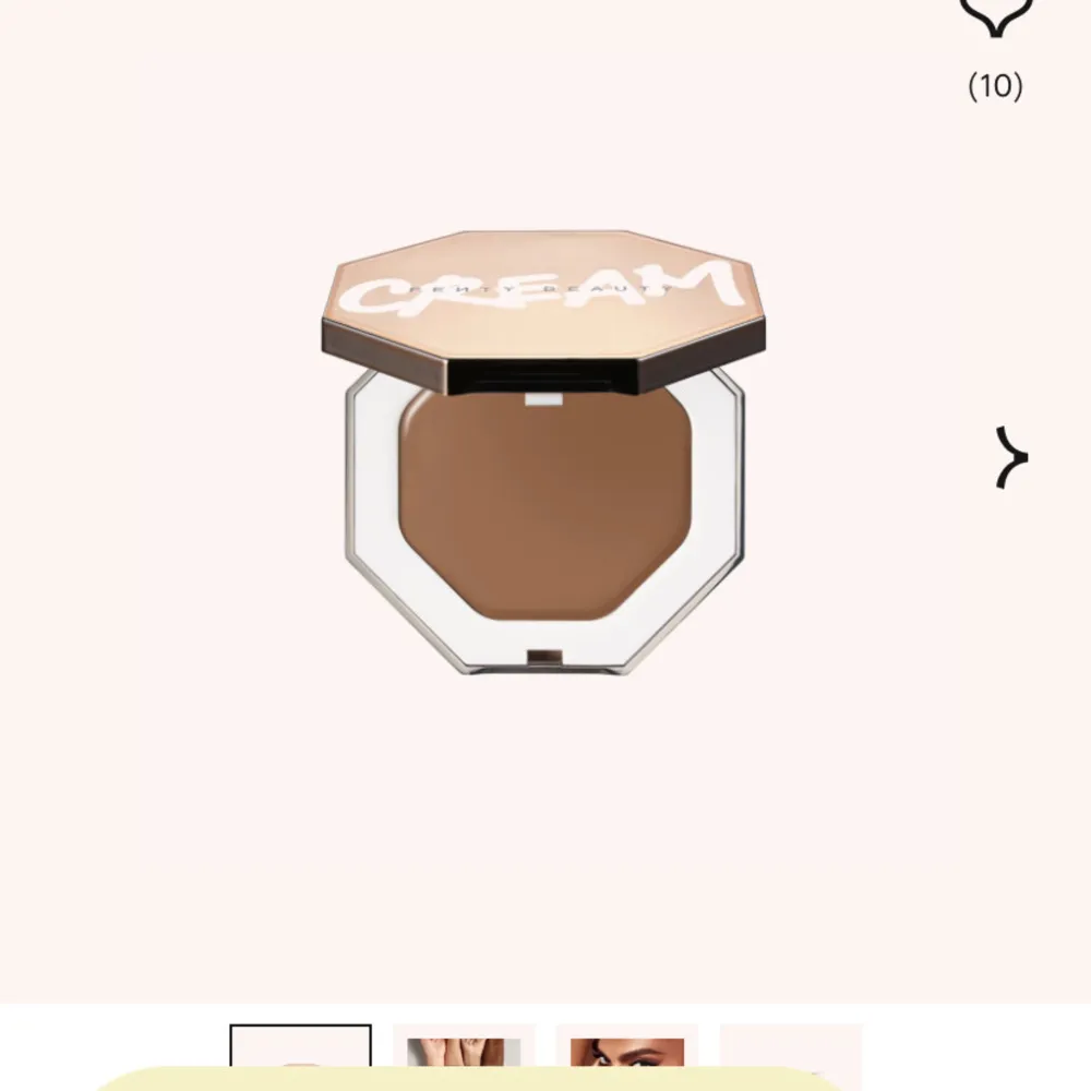 Fenty beauty bronzer från kicks där den kostar 450kr, den är använd runt två gånger men bara med borste och de syns inte så mycket.. Skönhet.