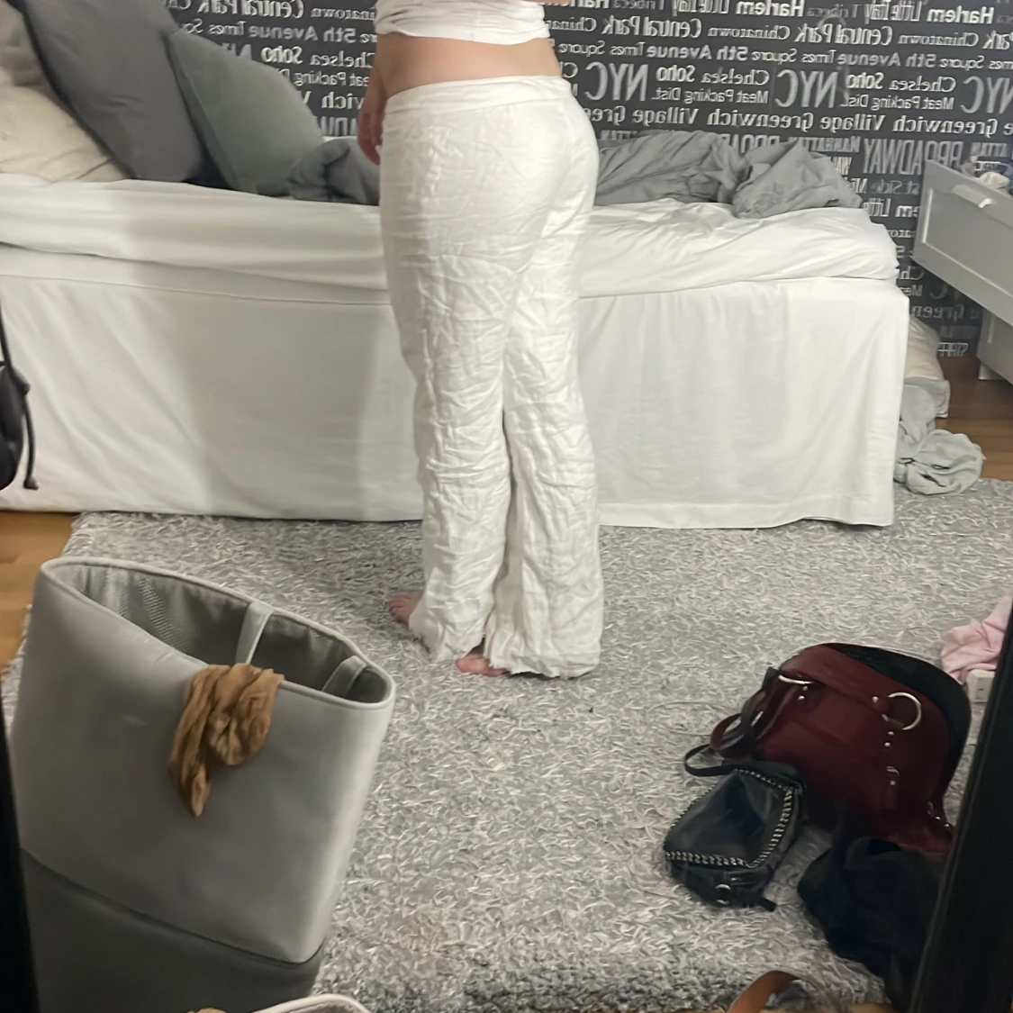 Lågmidjade Linnebyxor massimo dutti!!💕💕 - 90