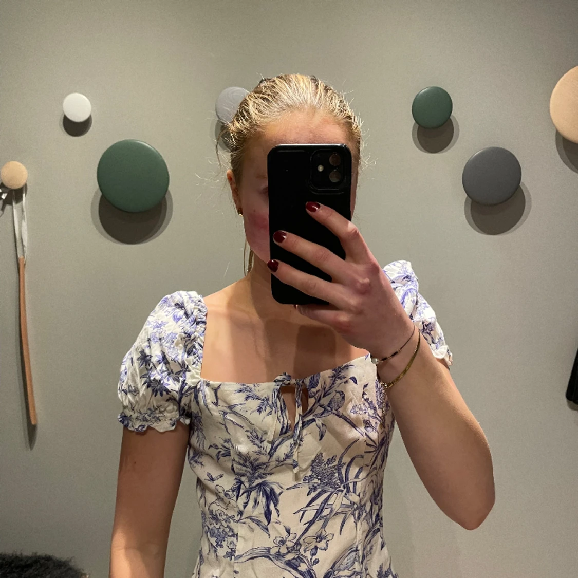 Topp hm vit blå blommor 