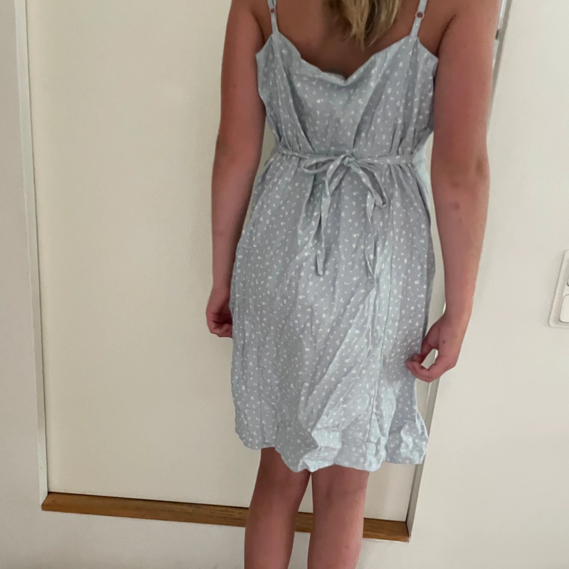 blå blommig klänning💕💕 - 90