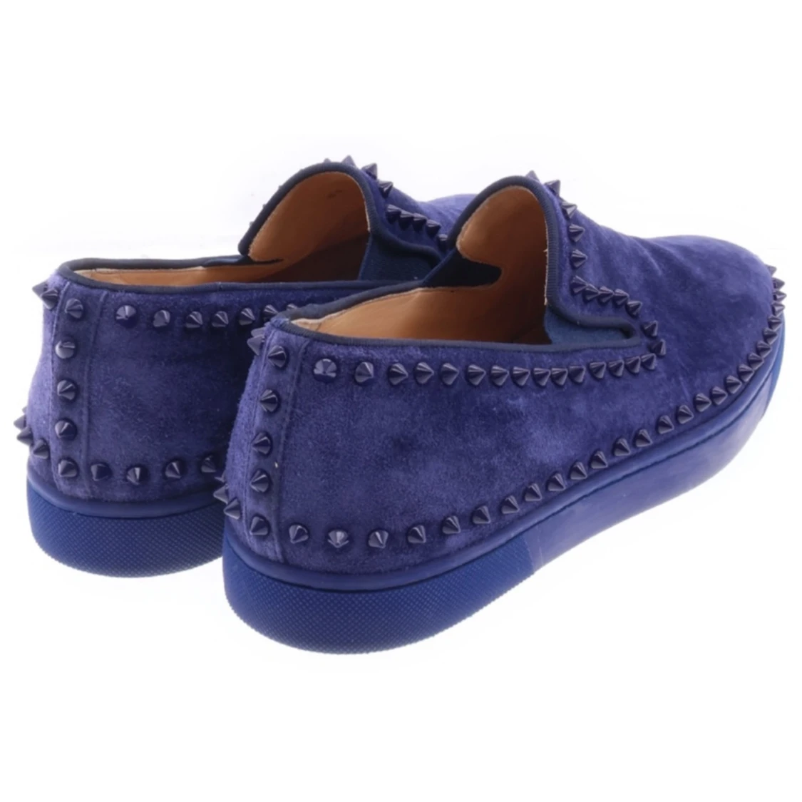 Christian Louboutin Blå mockaloafers med nitar - 3