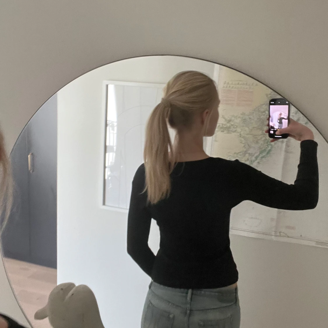 Långärmad tröja U-ringning  - 1