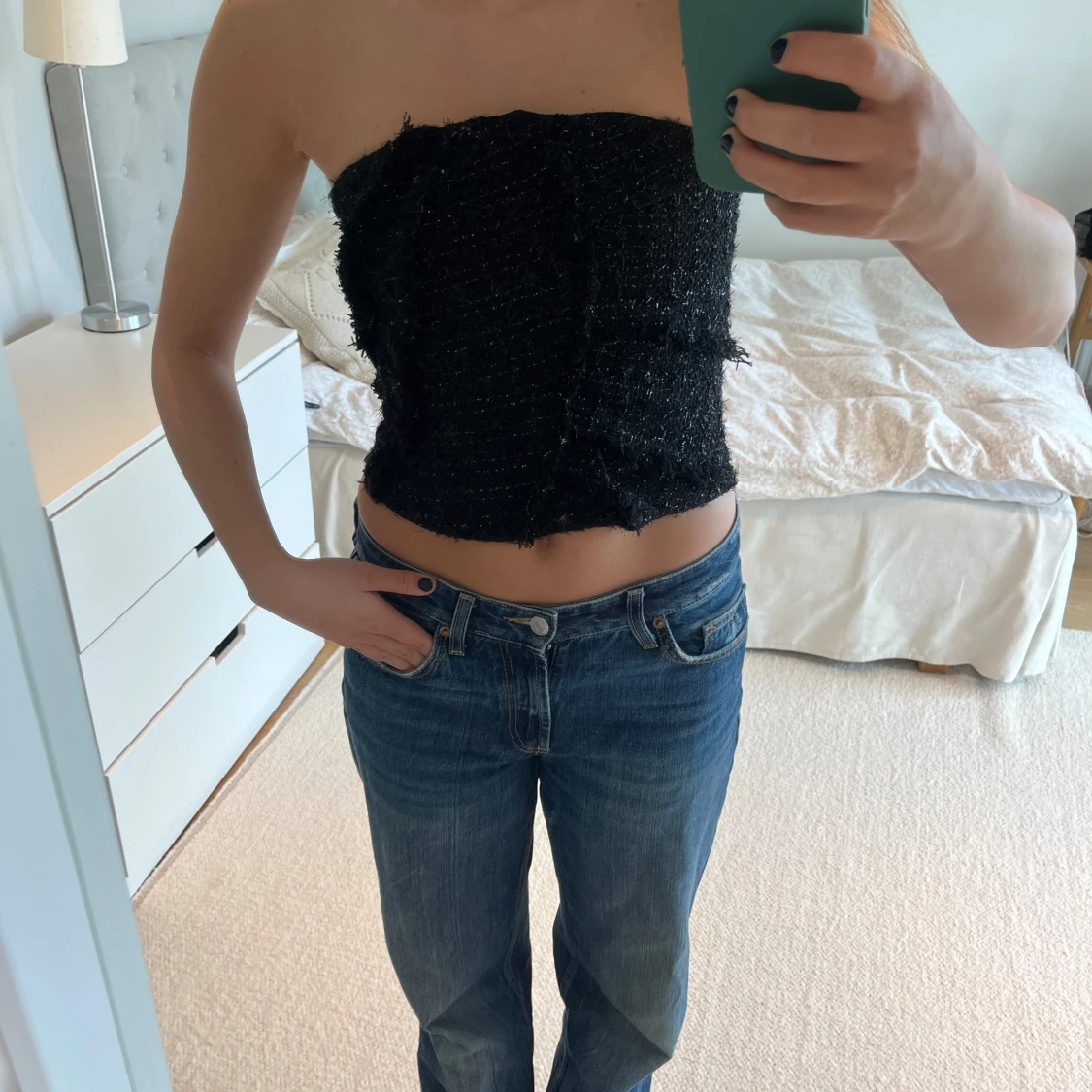 Svart glittrig topp - 1