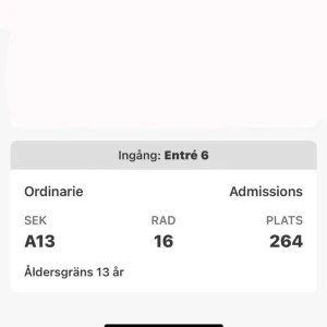 DRAKE STOCKHOLM - En sittplats för drake den 21 agusti Kan tyvärr inte dra till konserten då min syster skada sig och måste vara med henne. Köpt för 1900 och säljer för 2000 kr. 