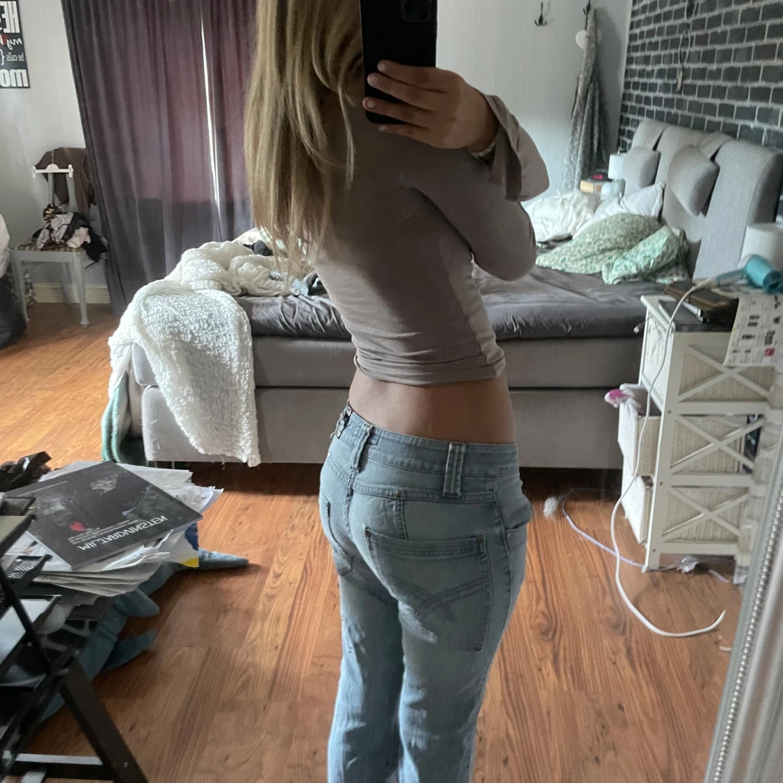 Ljusblå jeansbyxor från ICHI - 1