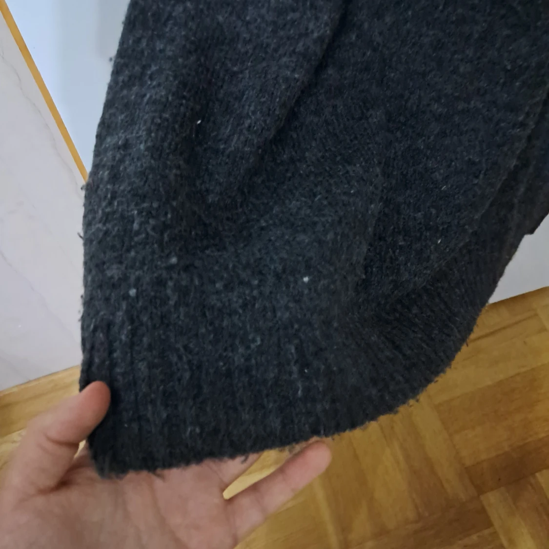 Mörkgrå stickad långklänning - 2