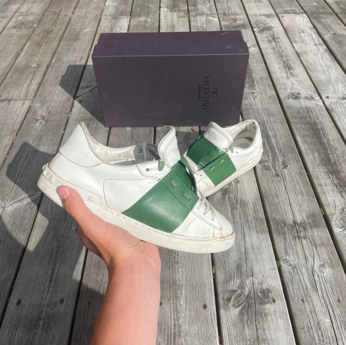 Valentino Garavani Open sneakers vit/grön - 1