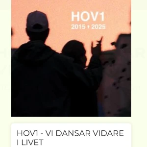 HOV1 - Vi Dansar Vidare I Livet - Säljer nu 1 hov1 biljetter till sommarens konsert ”VI DANSAR VIDARE I LIVET” 29 augusti i Stocholm. Det är sista konserten så passa på 