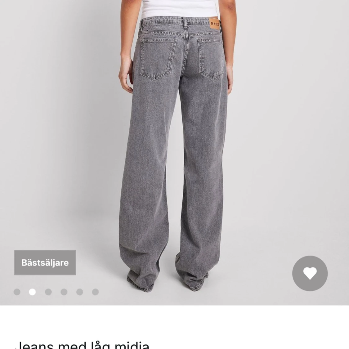 Gråa b jeans med låg midja - 1