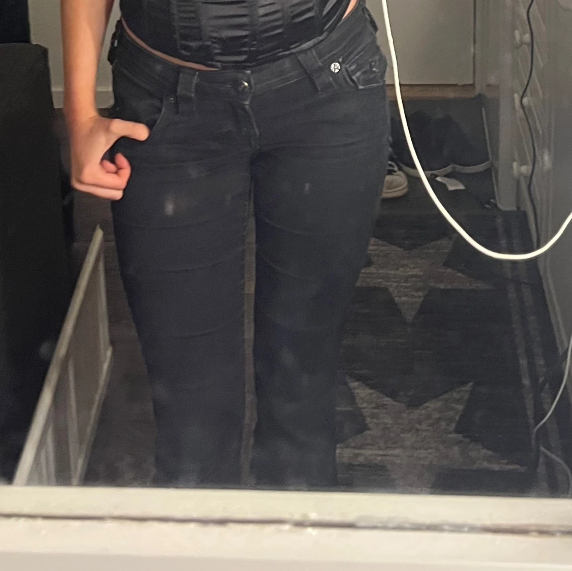 Svarta bootcut True Religion jeans